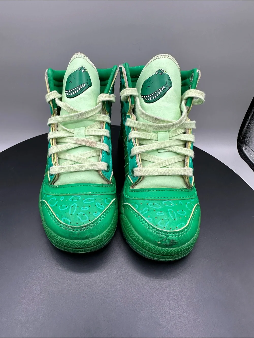 Adidas X Toy Story Top Ten Hi Kids Rex Youth 11C Debossed Scale Green
